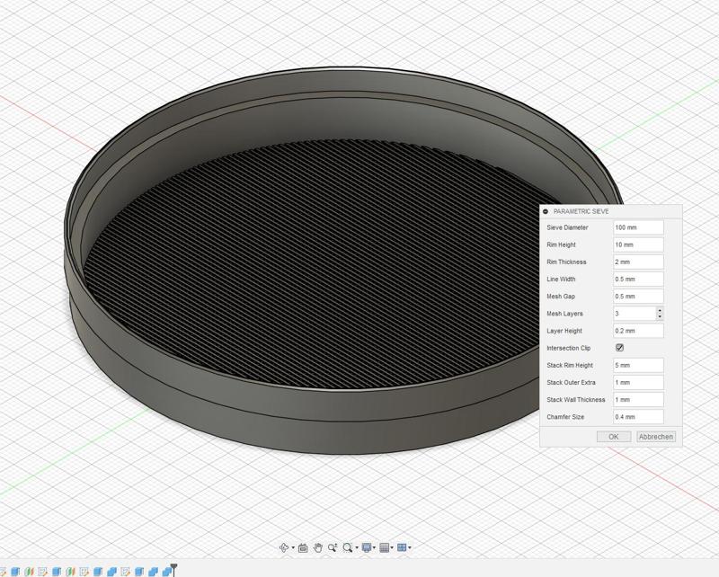 Stackable Sieve Generator for Fusion 360 (eg.  Espresso Particle Measurement)