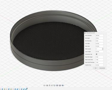 Stackable Sieve Generator for Fusion 360 (eg.  Espresso Particle Measurement)