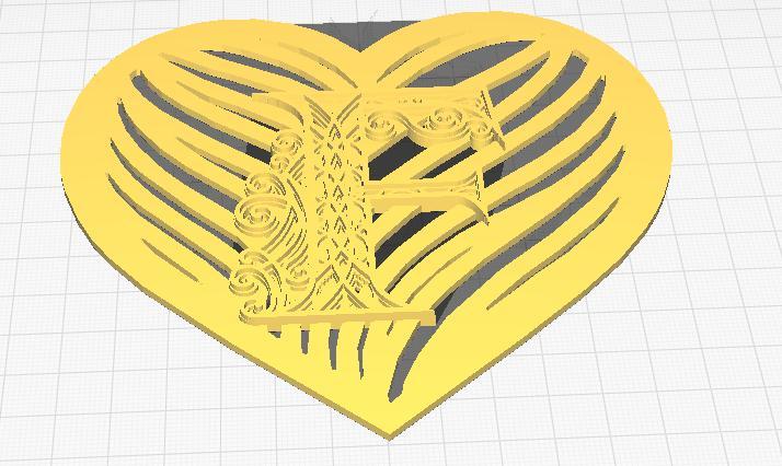 Letter F Heart