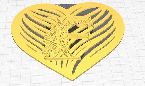 Letter F Heart