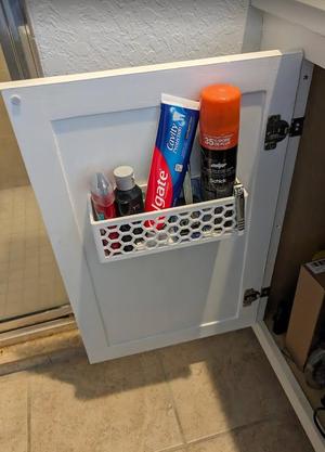 Cabinet Caddy - Cabinet Door Organizer Basket - Hexagon & Voronoi Version
