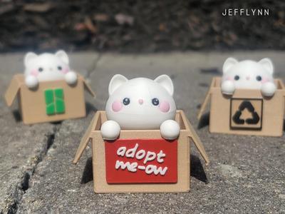 Cat in a Box - Clicker Fidget Keychain