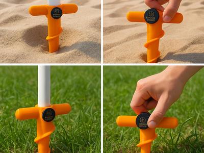 Rotatable Parasol Stand for Lawn and Sand