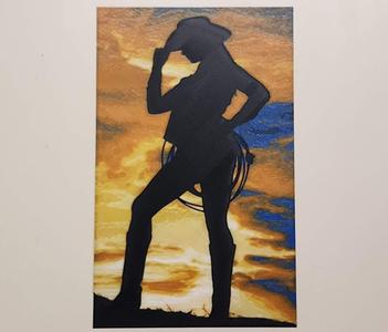Western Scene - Cowgirl Sunset (hueforge) 