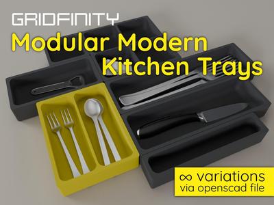 Gridfinity Modular Modern Kitchen Trays