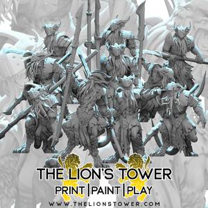 Bearded Devils (Barbazu) - (Set of 10 Infernal Shock troops x 32mm scale presupported miniatures)