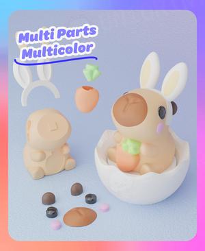 Capybara Bunny Ear Clicker & Keychain (Multicolor & Separated Parts)