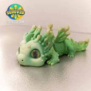 Baby Acid Dragon - Fantasy Dragon - Articulated Flexi Creature - No Supports 3D Print STL/3MF