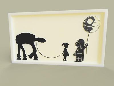 Girl AT-AT + Darth Vador Funny