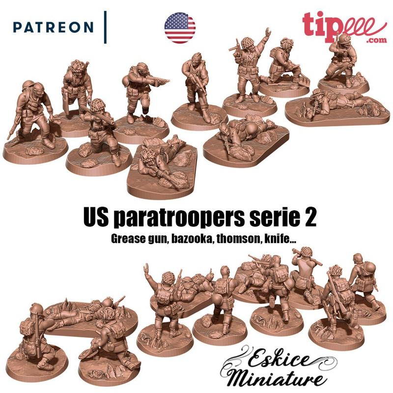 US paratroopers ww2 x10 serie 2 - 28mm for wargame