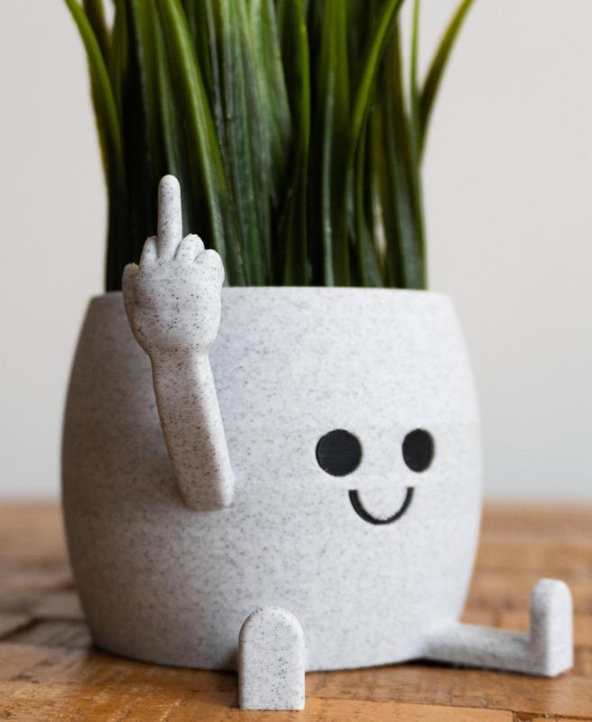 Happy Sitting Middle Finger Pot