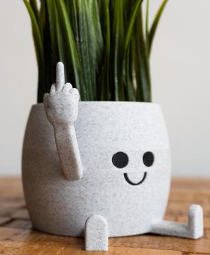 Happy Sitting Middle Finger Pot