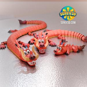 Mushu Dragon – Articulated Flexi Fantasy Creature, No Supports 3D Print STL/3MF