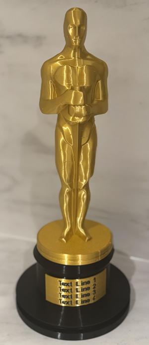 Oscar Statue - with easy to customise name plate