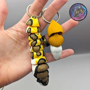 Flexi fox and leopard tail keychains
