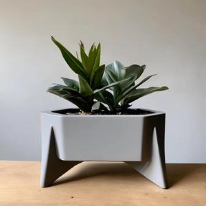 Hexagonal Design Mid Century Planter   