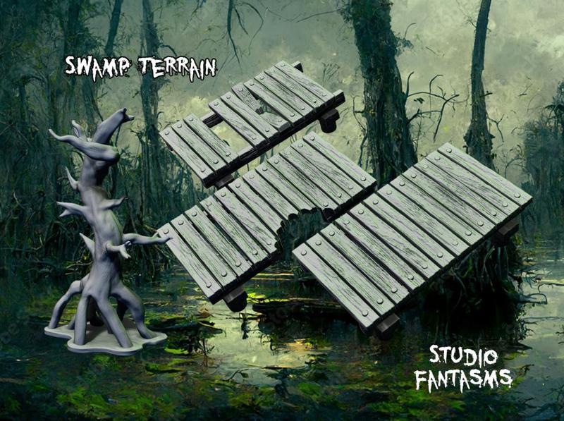 Swamp Terrain. Pier + Mangrove