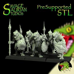 Lizardmen - Spined Iguanisaur Warriors with Spears