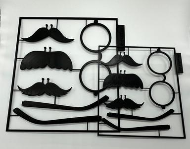 Disguise Kit Flat Pack with Mustaches and Glasses