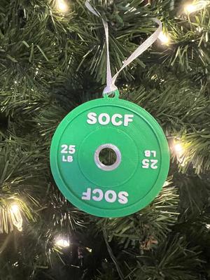 Barbell plate ornament/keychain