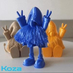 KUPPA, THE HAIRY FLEXI GNOME TO PRINT IN PLACE WITH HANDS UP
