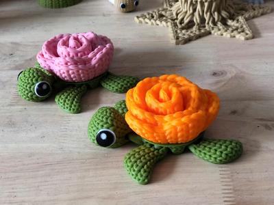 Articulated Rose Turtle Knitted Crochet Flexi - Print in Place - 3d print-3D stl