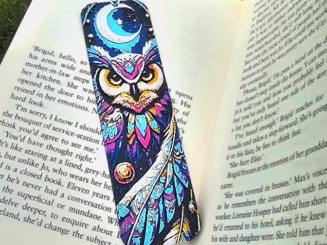 Cosmic Night Owl Bookmark