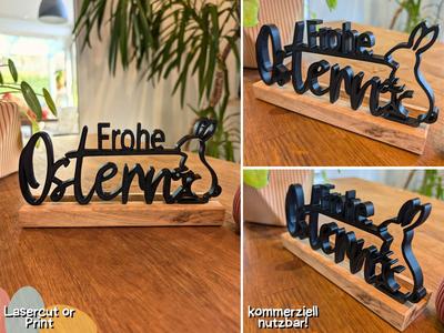 Happy Easter lettering for printing or laser cutting