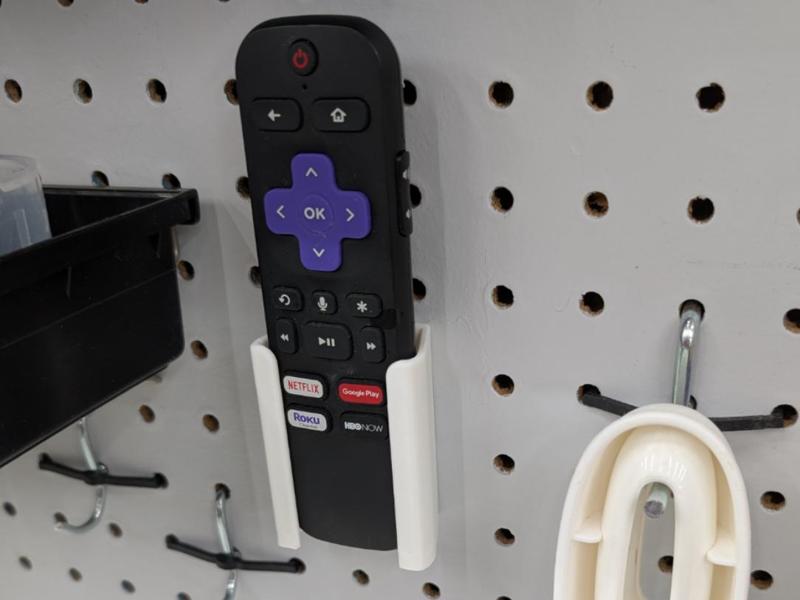 Roku Remote Holder for Peg Board