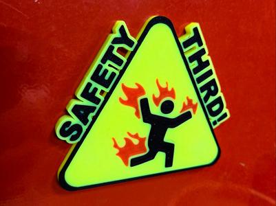 SAFETY THIRD - Funny Toolbox Magnet