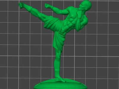 Thai Boxing Statue for medal (one side)