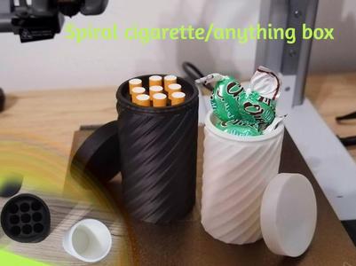 Spiral cigarette/anything container