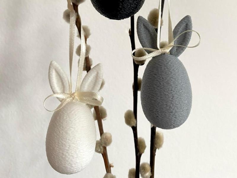 Easter Bunny Easter Egg with loop for hanging