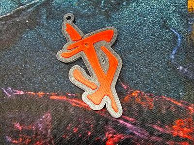 Doom Slayer rune keychain