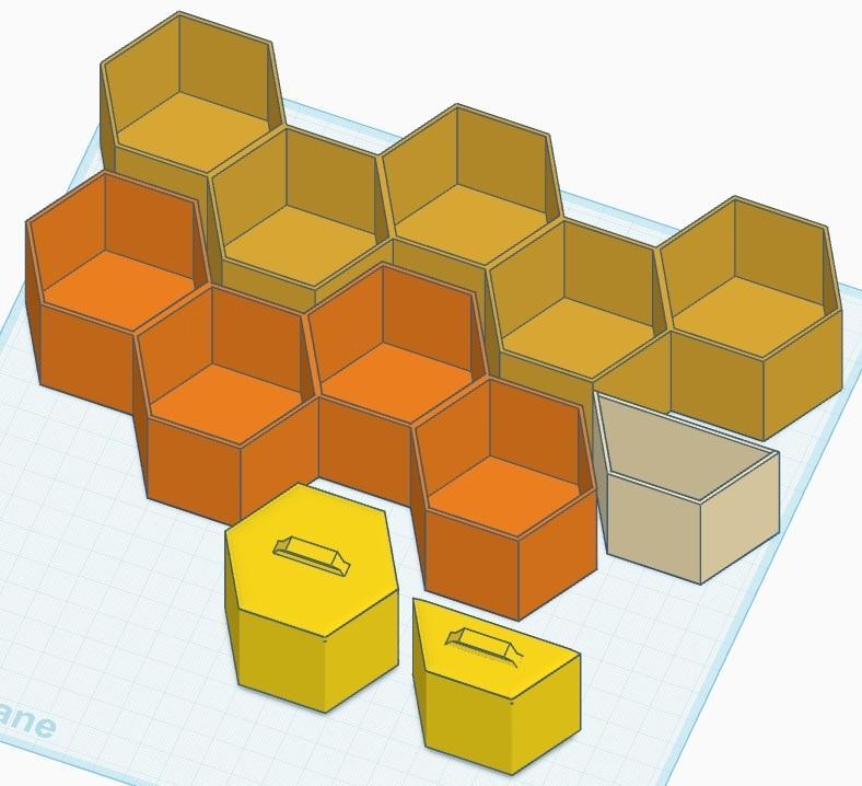 Hexagon shelf and drawer