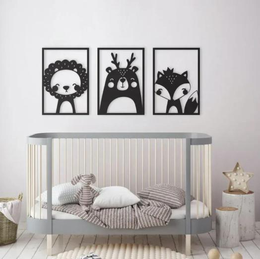 Wall Art - Lion - Deer - Fox