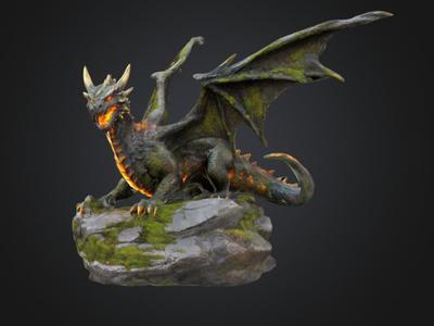 Fire dragon statue
