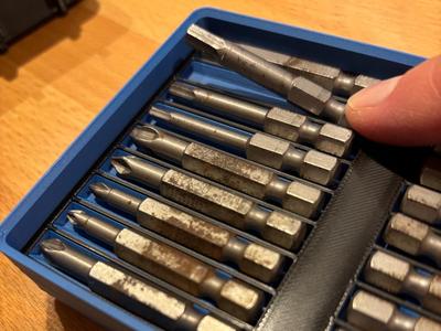 Gridfinity 2x3x2u 50mm hex bits holder 