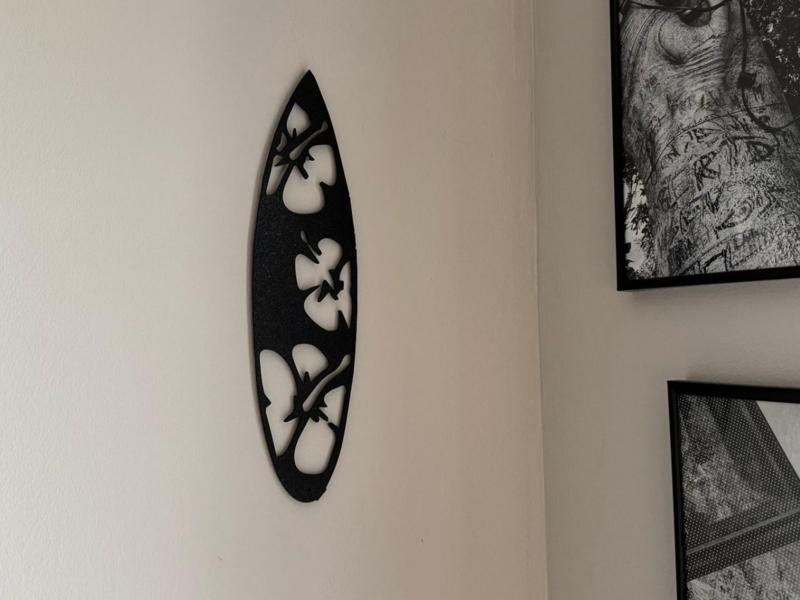 Surfboard Wall Decor Hawaii Leaves