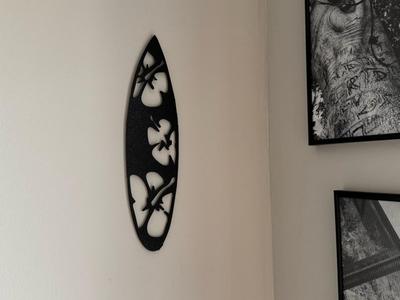 Surfboard Wall Decor Hawaii Leaves