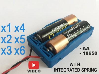Flexing Battery Holders with Integrated Spring