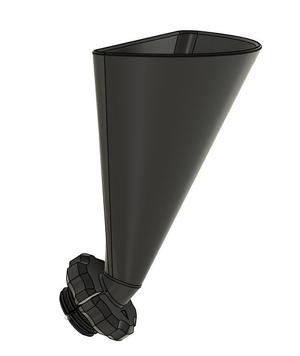 Screw-on motorcycle oil funnel - print in place