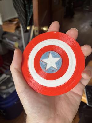 Captain America Coaster Remix for single-extruder printers