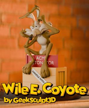 Wile E. Coyote ACME Box Sculpture - Cartoon Collectible