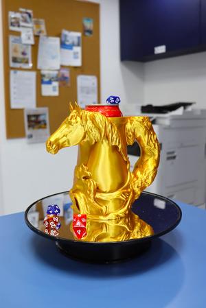 Golden Horse Dice Mug