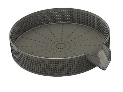 Round sieve container with funnel