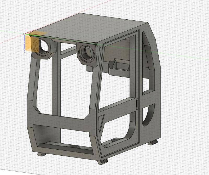 RC Excavator Cab with 2 Screw Holes