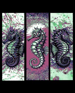 Funky Seahorses - Set of Bookmarks