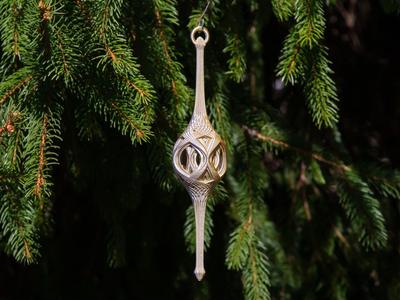 Open Lattice Flare Christmas Stretch Ornament 2024