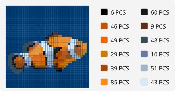 Clown Fish Pixel Puzzle